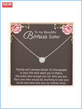 RareLove 925 Sterling Silver White Opal Pendant Necklace Sister Gift